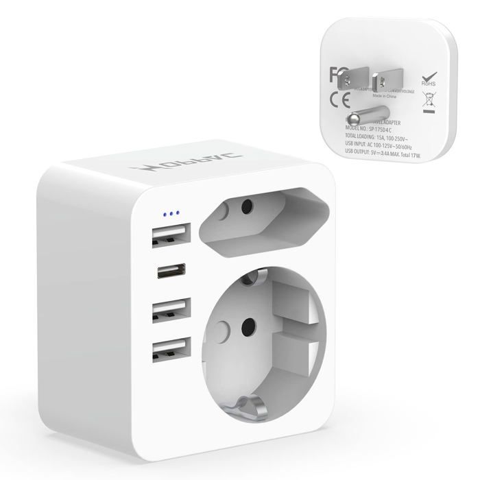 Connecteur secteur Hoppac - adaptateur prise usa