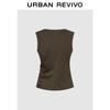 UR 2026 Spring Elegant Sleeveless Twist-Waist T-shirt