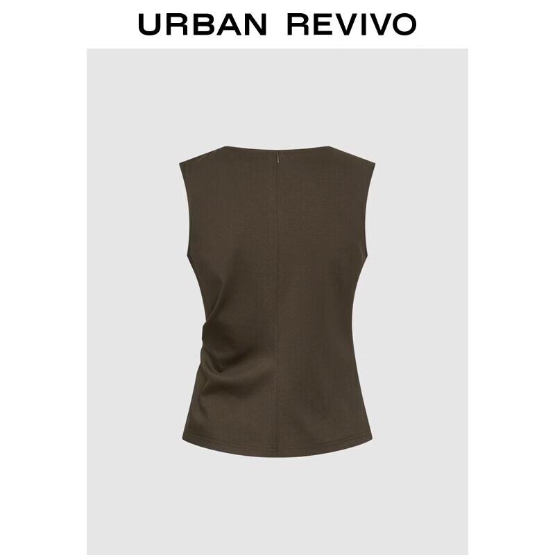 UR 2026 Spring Elegant Sleeveless Twist-Waist T-shirt