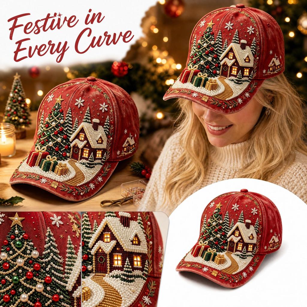 Baseball for Men Women, Retro Curved Christmas Digital Print, Vintage