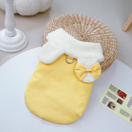 Yousheng Pet Coat Adorable Heart Pattern Dog Cat Winter Coat Warm Stylish Button Closure Pet Jacket for Cold Weather