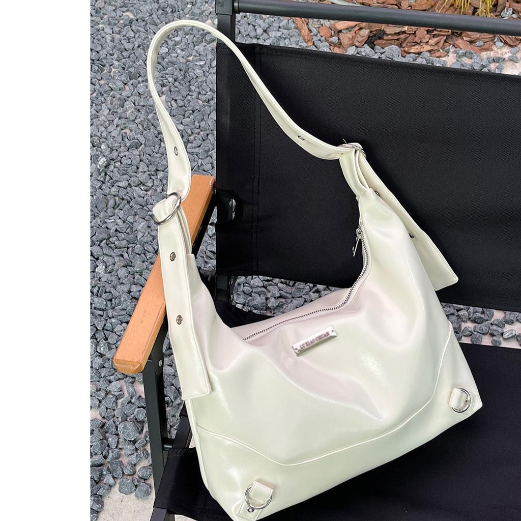 Women's Shoulder Bags  Fashion Female Commuter Soft PU Leather Handbag Casual White Large Capacity Crossbody Bags for Ladies