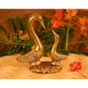 Paar küssender Enten Dekorative Schauobjekte Metall Schwan Set Statue für Heimtisch Büro Schreibtisch Dekoration 5x4,5x3 Zoll, Gold (1) Schwan