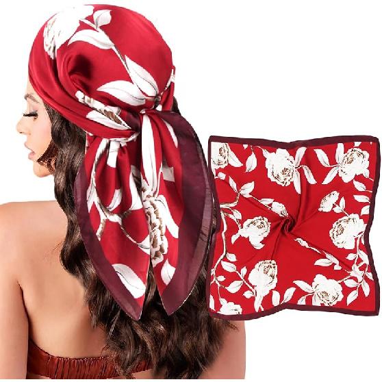 Head Scarf for Women Silk Satin Scarves for Hair Wrap Bandana Square Headscarf for Sleeping