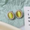 New Pearl Oval Women's Small Earrings Light Green Acrylic Candy Color Sweet Geometry Tiny Earrings for Female Cool Stuff 2025