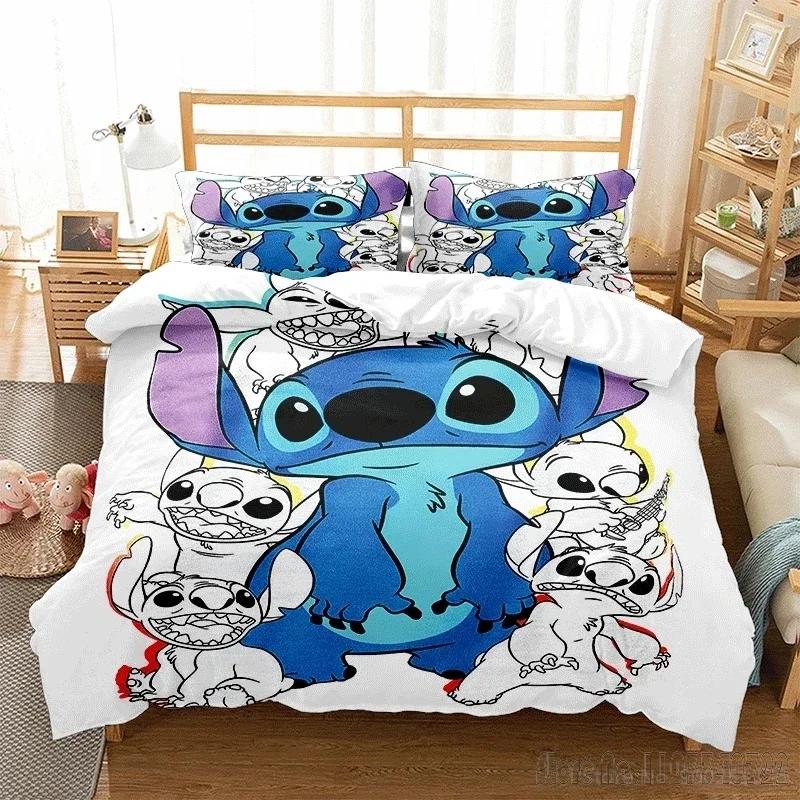 Lovely Stitch 3D  Cartoon Duvet Cover Set HD Comforter Cover Bedclothes for Kids Bedding Sets Bedroom Decor