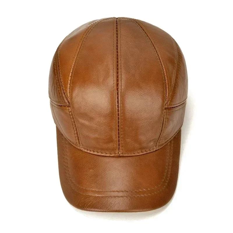 Men Fashion Warm Earlap Caps Male Fall Winter Hats Casual Leather Outdoor Baseball Cap Accessories Creative Gifts