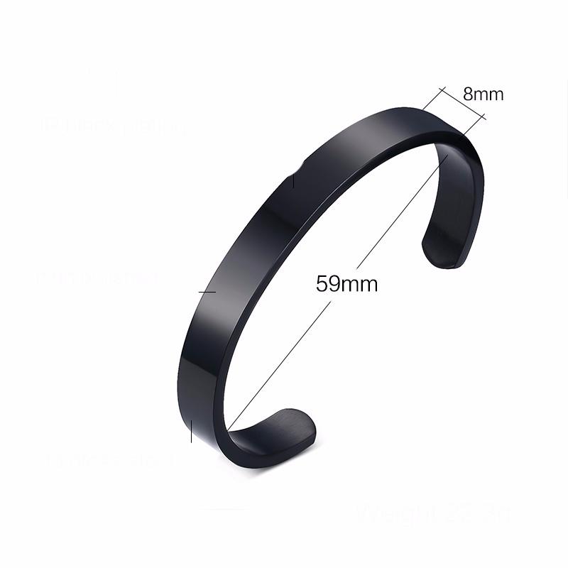 3-10MM Mansjettarmbånd for Menn Kvinner, Gull Kobber Svart Farge Rustfritt Stål Mansjettarmbånd, Klassiske Trendy Zirkon Gaver