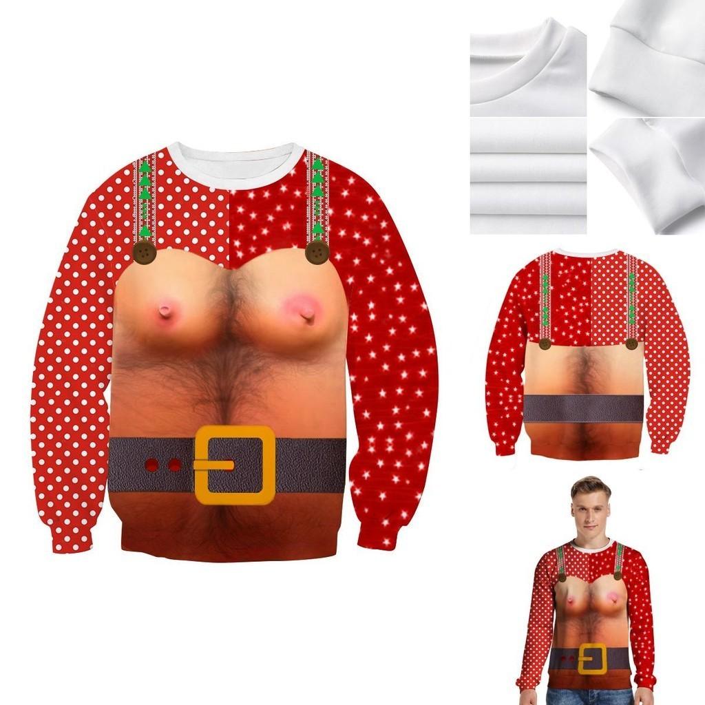 Womens Ugly Mens Christmas Sweater Sweatshirt Xmas Knitted Pullover Tops Hoodie