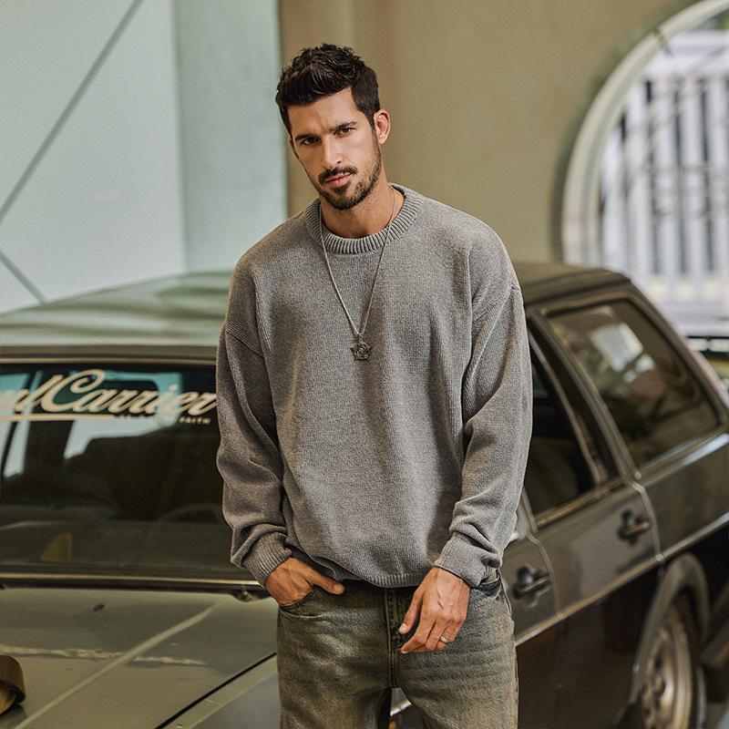 

Men s Retro Heavyweight Chenille Sweater - Warm, Plush, Loose Casual Knitwear for Spring and Autumn M for 55-63 kg