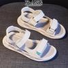 Soft-soled Velcro leather sports sandals women's summer new student versatile flat-bottomed casual beach women's shoes
