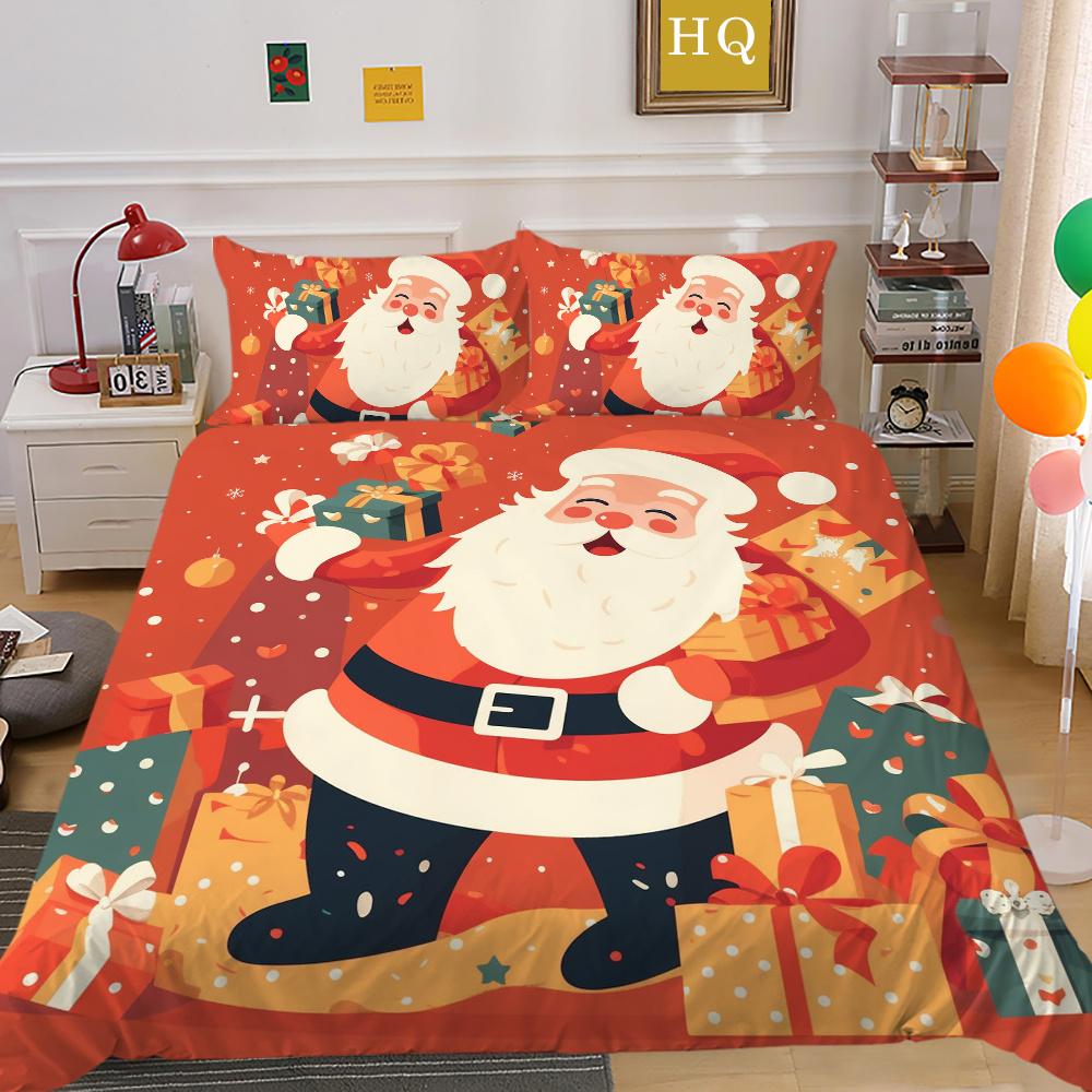 Świąteczne drukowanie 3D na pościel w pełnym rozmiarze zestaw poszewek na kołdrę z mikrofibry dla dzieci Highend narzuty