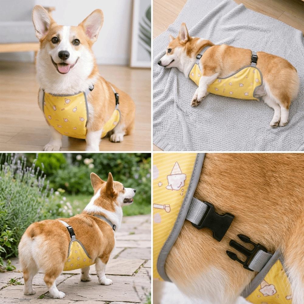 Water Repellent Dog Belly Vest Soft Lining Dirt Repellent Dog Warmer Bib Adjustable Fit Light Weight Dog Abdomen Clothes
