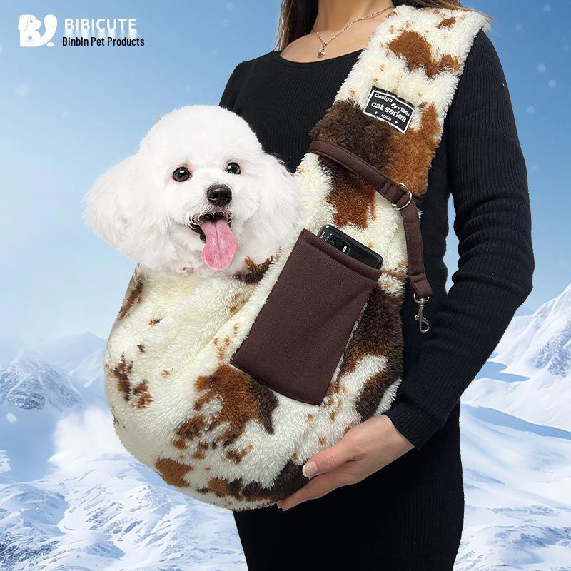 In Stock Cross-Border Portable Pet Sling Backpack for Small Dogs & Cats - Winter Outdoor Carrier Bag