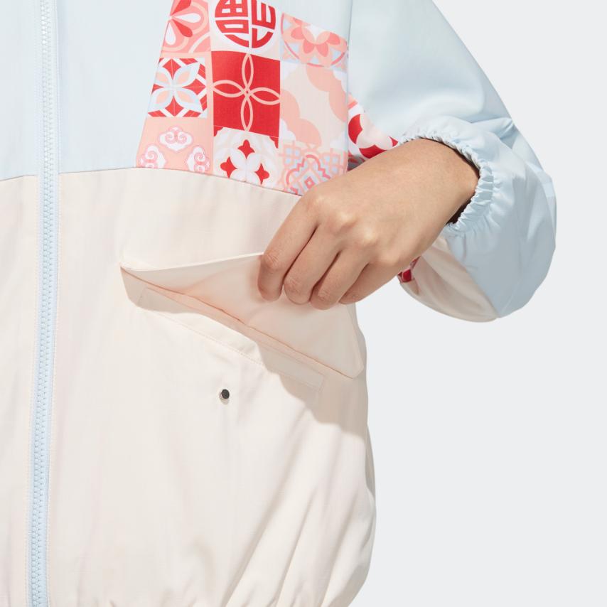 Adidas CNY Tracktop Colorblock Jacket Women Light Sky Blue HC2800