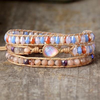 Opal Crystal Multi-layered Braided Handmade Bracelet/wristband Jewelry