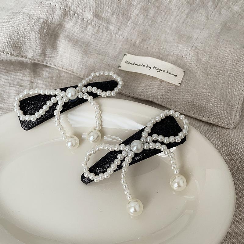 

Блестящий жемчужный бант-шпилька для волос Niche Personality Universal Bangs Clip Аксессуары для волос Головной убор Край клипса