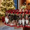 Winter Christmas Tablecloth Red And Black Checked Snowman Reindeer Print, Coffee Table Round Tablecloth, Restaurant Decoration