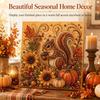 Autumn Harvest DIY Pearl Painting Kit, Squirrel Fox Diamond Painting, Handmade Home Wall Decor Ornament