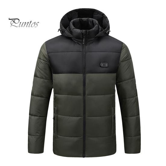 

Утепленное хлопковое пальто с капюшоном, длинными рукавами, застежкой-молнией, водонепроницаемая ветрозащитная верхняя одежда с 3-уровневой регулировкой температуры и питанием от USB M армия зеленый