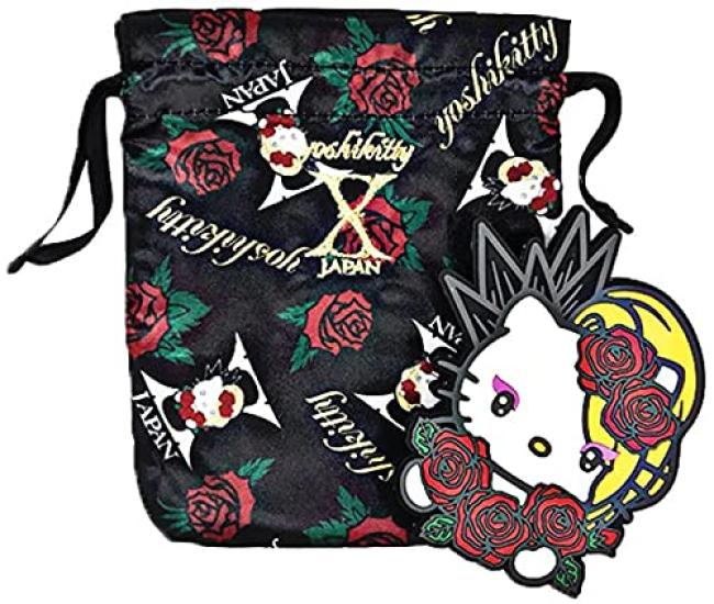 

X JAPAN YOSHIKI yoshikitty Официальные товары Ограничено 1000 экземплярами Зеркальный мешочек на шнурке Черный