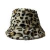 Neue Damen Winter Gesichts Leopardendruck Eimerhut Damen Vielseitiger Thermischer Beckenhut Plüsch Eimerhut