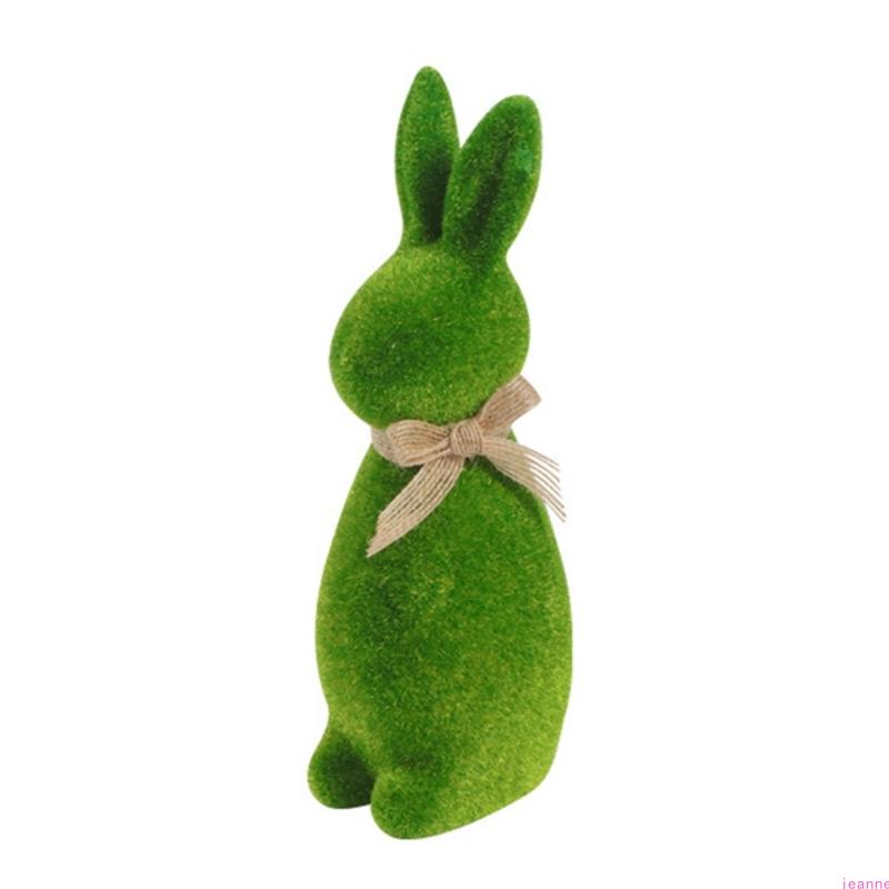

Flocking Bunnies Figurines Spring Rabbit Statues Bunnies Sculptures Indoor Easter Decorations Table Ornament Home Decors