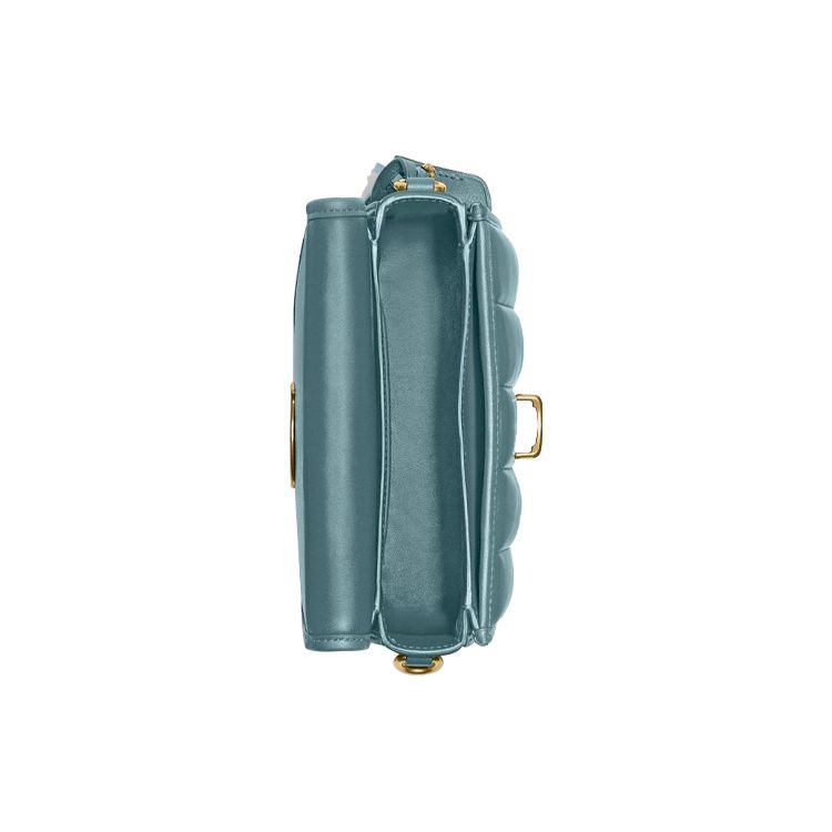 Coach Studio 19 Quilted C Logo Flap Chain Shoulder Bag Women Shoulder Bag Sage-Blue C7727-B4SG