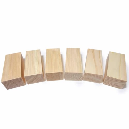 Japanese Cypress Wood Planks, 30mm X 40mm X 100mm, 3-Sided Knotless, Set of 6