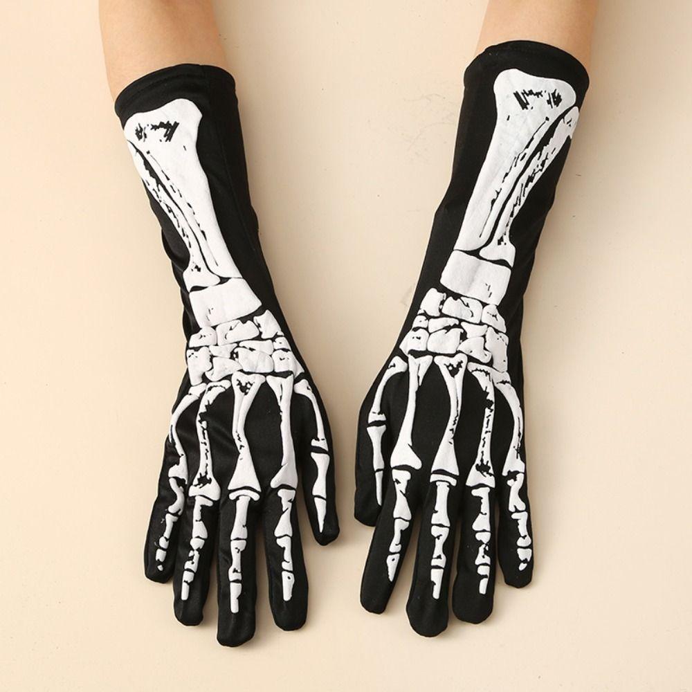 New Halloween Skeleton Gloves Creative Unisex Adult Full Finger Mittens Party Accessories Party Props