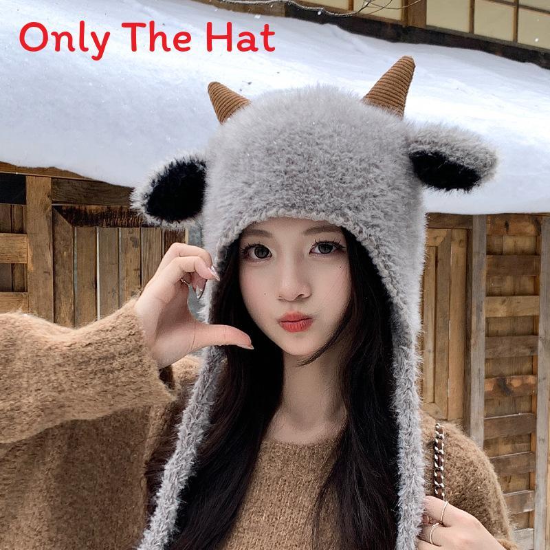 

Cute Fall Winter Wool Hat For Girls With Insulation And Features For Outdoor Wear сірий колір