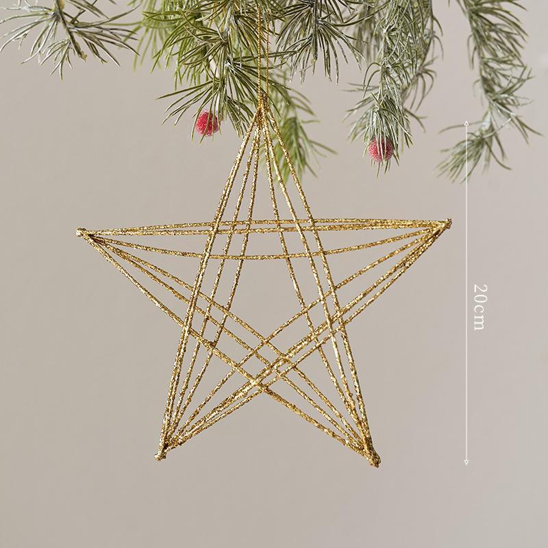 Gold Exploding Star Hanging Ornament Christmas Tree Pendants 2026 Christmas Home Decoration 2026 New Year Party Gifts