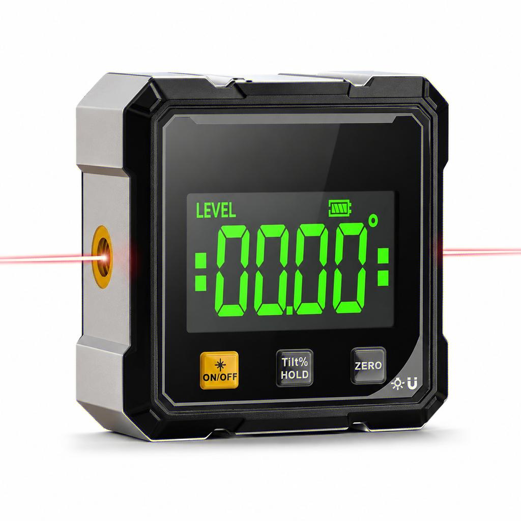 2-Side Magnetic Digital Angle Gauge Laser Electronic Protractor Horizontometer Inclinometer Angle Ruler Slope Measuring Tool