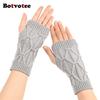 Botvotee Sleeves for Women Y2k Accessories Free Shipping Arm Warmers Short Sleeves Knitted Fingerless Gloves Winter Arm Guard