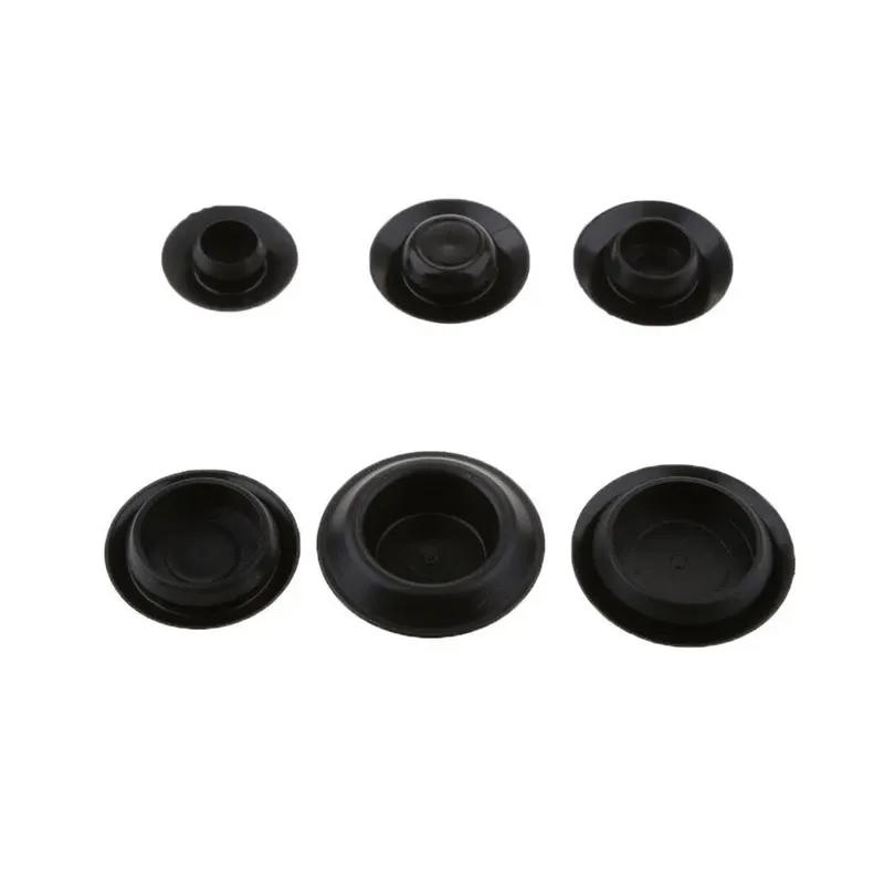 60 Stück Einpress-Schwarze Kunststoff-Lochstopfen Sortiment Karosserieblech Auto Gummi-Stopfen Einpress-PVC-Stopfen Knopf