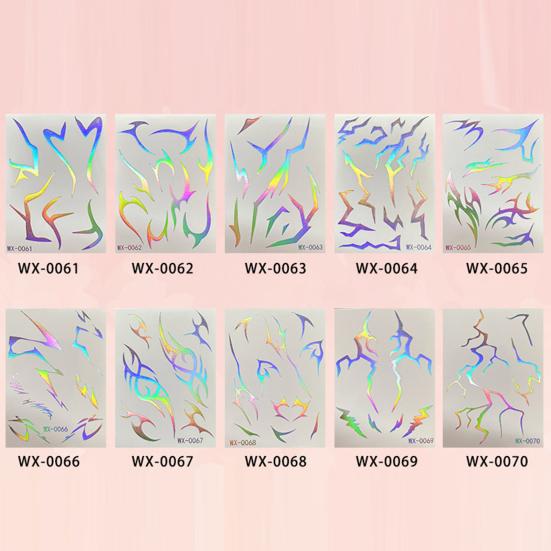 5 Sheets Holographic Lightning Tattoos Flash Temporary Stickers Full Color Body