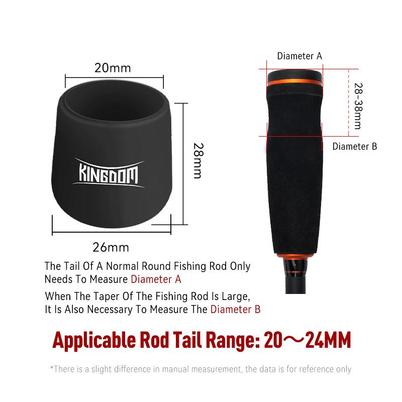 Kingdom 1 Stück Silikon-Köderstangen-Bodenschutzkappe/Angelrute-Griff-Schutzhülle/Silikagel-Köderstangen-Bodenschutz