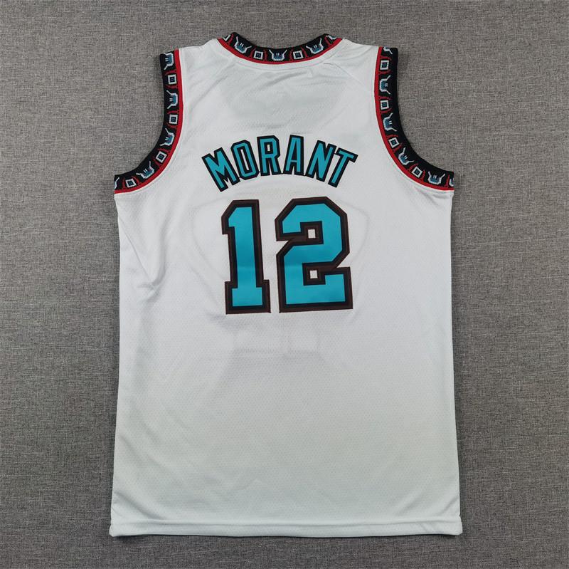 Grizzlies Ja Morant #12 Kids' White Summer Basketball Jersey
