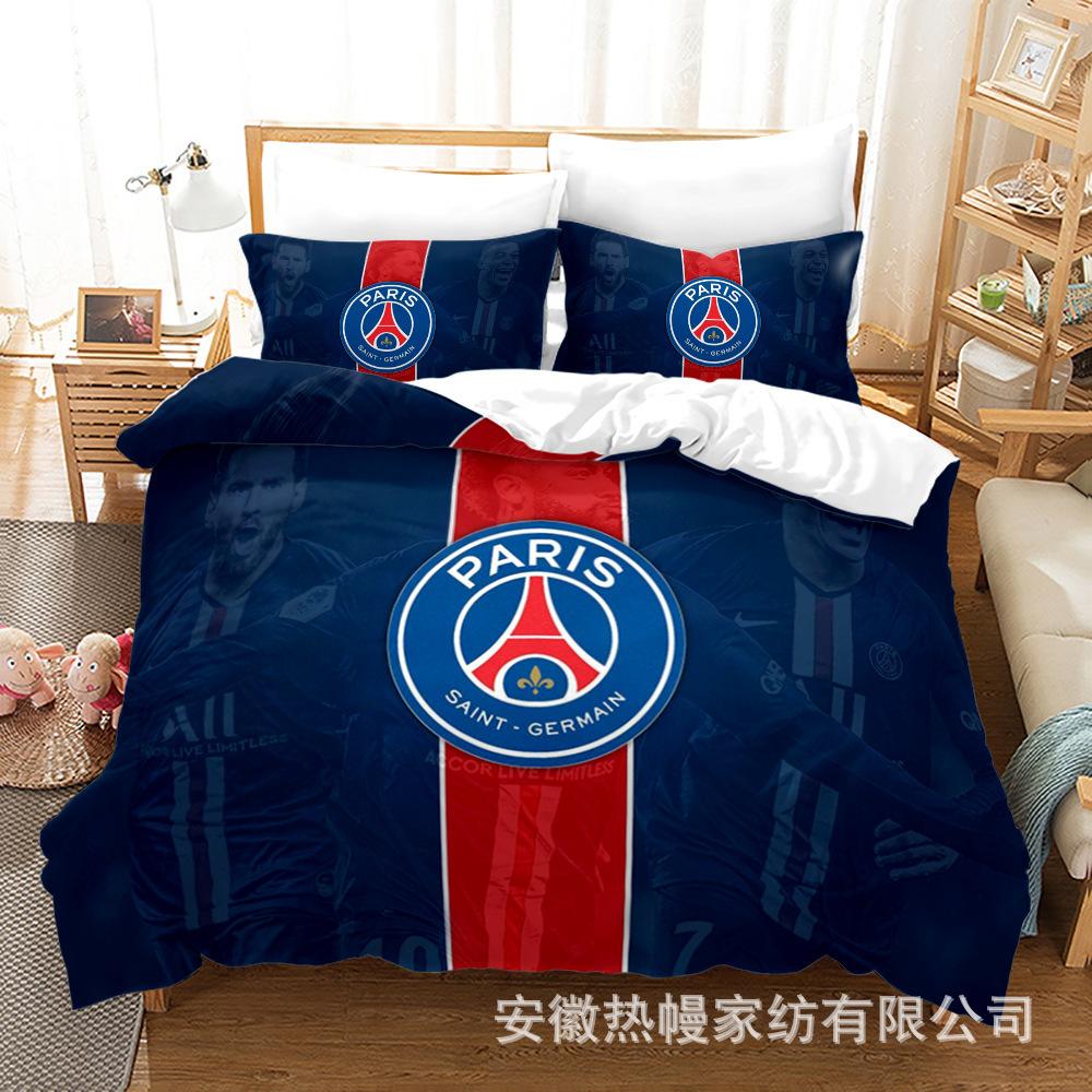 3D Three-Piece Size Football Quilt Cover Quilt Cover Home Textile