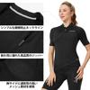 Santic Women's Short Sleeve Cycling Jersey, Summer Cycling Wear, Black, Size L