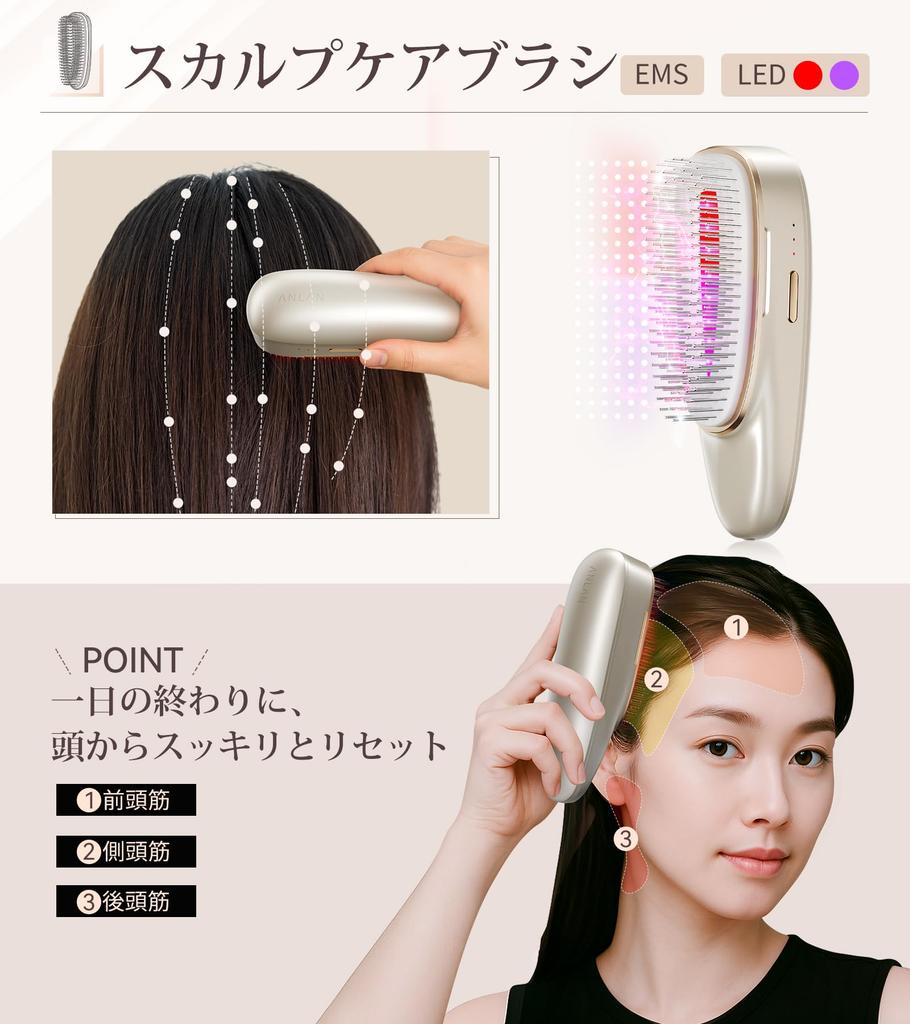 ANLAN Rejuvenation Hot and Cold Gua Sha EMS Lift Brush 4-in-1 Facial and Body Massager LED Scalp Care Home Use Christmas Gift