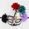 Máscaras de Fantasma do Dia dos Mortos do México Máscaras de Meio Rosto com Padrão Retrô com Flores de Tecido Penas Máscaras de Baile de Máscaras Adereços de Halloween