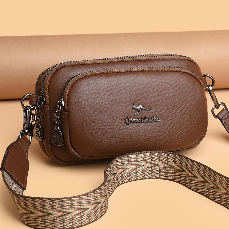 Small Satchel Bag Women's Multi-layer Mobile Phone Bag Simple Women's Casual Versatile Shoulder Bag
