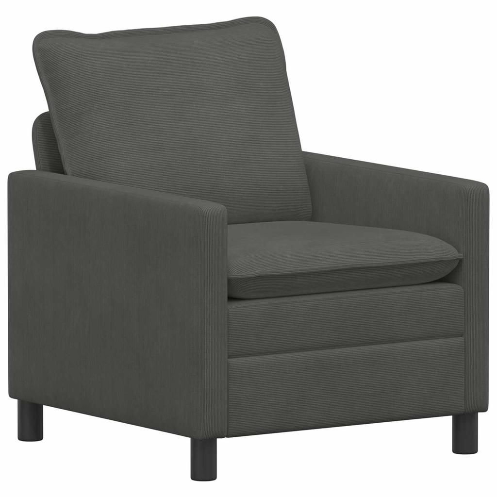 Sofa Set 2 pcs Dark Grey Fabric