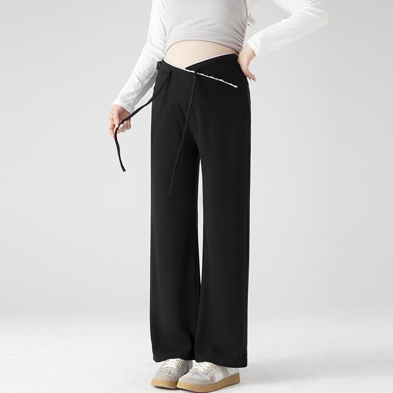 Maternity Low-Waist Wide-Leg Pants - Versatile Spring/Fall Fashion 2025