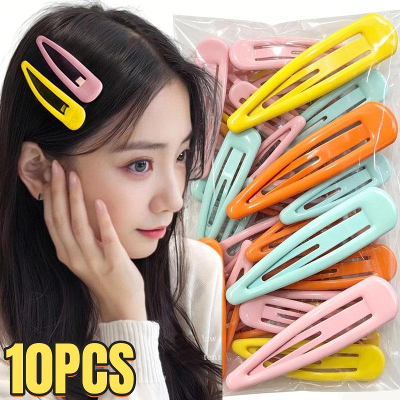 1/10pcs Colorful BB Hair Clips Y2K Cute Large 10cm Metal Hair Pins Clips Snap Barrettes For Girls Headdress Hair Accessories