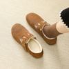 Retro Women's Winter Velvet New Inner Height-increasing Thick-soled Fluffy Shoes Single Shoes Soft-soled Doudou Shoes