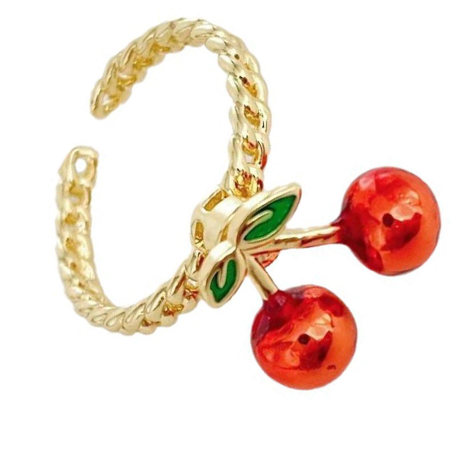

Vibranting Strawberry Inspired Rings Sturdy Alloy Jewelry Accessory Portable for Daily Wear or Special Occasions 2