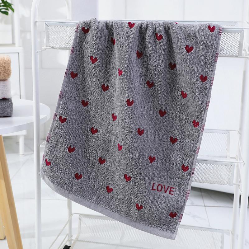 Toalla de baño de algodón Love, toalla de absorción gruesa para lavar la cara, toallas para el cuerpo, paño de cocina para limpieza del hogar, 34 x 75 cm