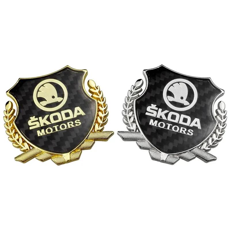 YSAG7 1pc Car Sticker Side Badge for Skoda Yeti Karoq Felicia Roomster Octivia 2 A5 Rapid Kodiaq Superb Fabia 1 Kamiq Exterior Emblem